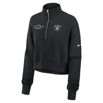 Las Vegas Raiders Phoenix Women's Nike NFL Cropped 1/4-Zip